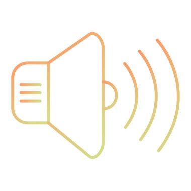 Web ve mobil uygulama tasarımınız için beyaz arkaplanda izole edilmiş hoparlör simgesi vektörü, megafon logosu konsepti