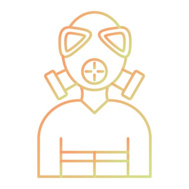 gaz maskesi modern simge vektör illüstrasyonu 