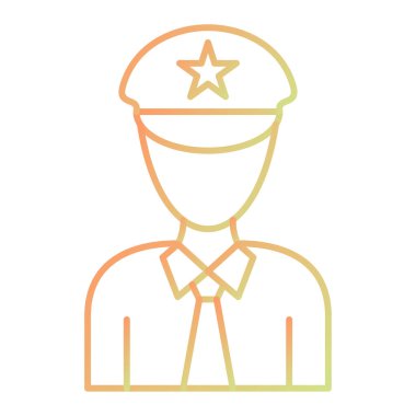 Beyaz arka planda izole edilmiş polis ikonu. ordu sembolü illüstrasyon.