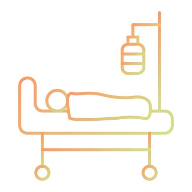 Hastane yatağı ikon vektör illüstrasyonu