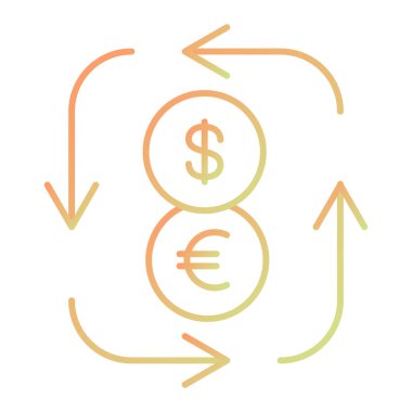 dollar and euro currency exchange icon vector illustration