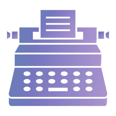 typewriter icon. old retro vintage style. vector illustration.