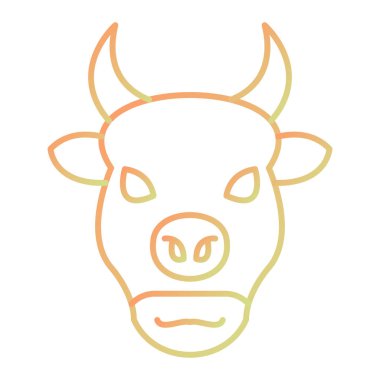 cow head icon. cartoon illustration of bull vector icons for web