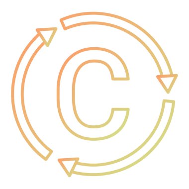 vector illustration of letter C with round arrows