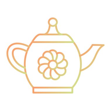 Çay demliği ikon vektör illüstrasyon tasarımlı çaydanlık