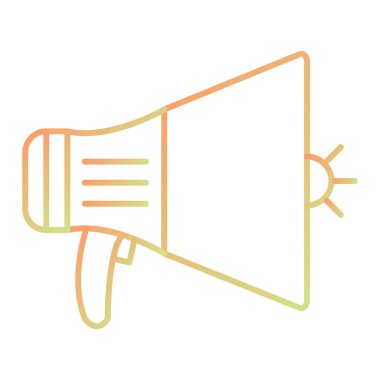 megafon düz simge, vektör illüstrasyonu