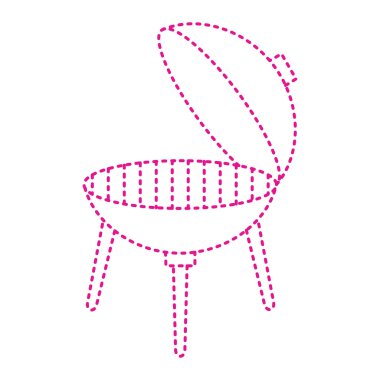 picnic table with purple background, vector illustration