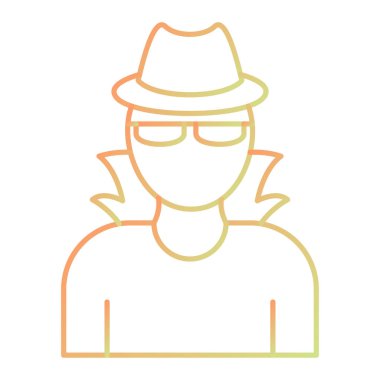 Şapka ikonlu adam. vektör illüstrasyonu