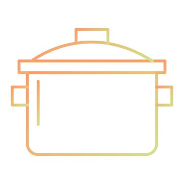 pot icon. thin line symbol. vector illustration.