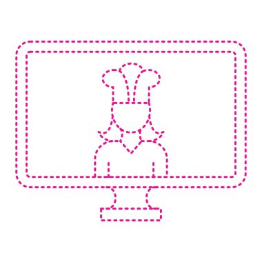 Şapkalı şef ve kaşık vektör çizimi tasarımı