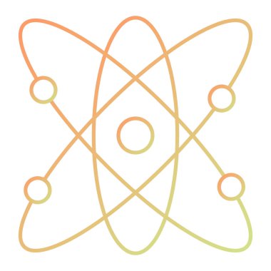 Atom simgesi. düz dizayn biçimi 10