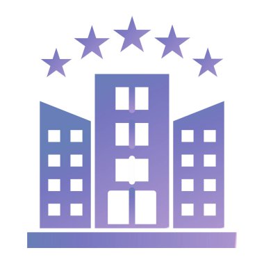 Otelde. Web simgesi basit illüstrasyon