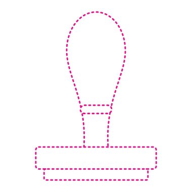 stamp with ribbon and pen. vector illustration.