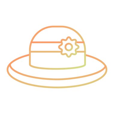 Şapka ikonu. Web için plaj vektör simgelerinin özet çizimi