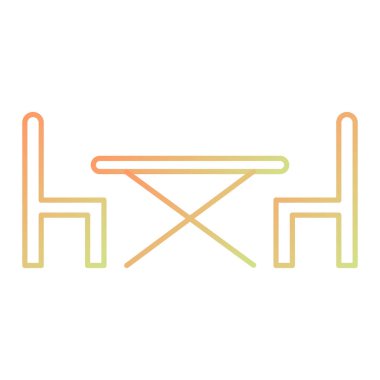 Masa sandalyesi çizgisi simgesi. vektör illüstrasyonu