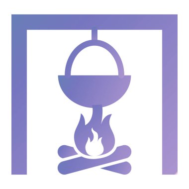 Barbekü. Web simgesi basit illüstrasyon