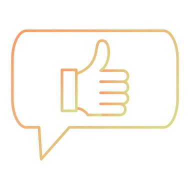 Başparmak yukarı, vektör illüstrasyonu