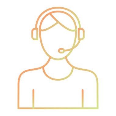 Çağrı Merkezi operatörü simge vektör çizim tasarım