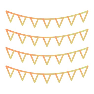 garlands bunting icon. cartoon of party flags vector illustration