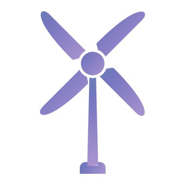 Rüzgar türbini ikonu. Web için yel değirmeni vektör simgelerinin basit çizimi