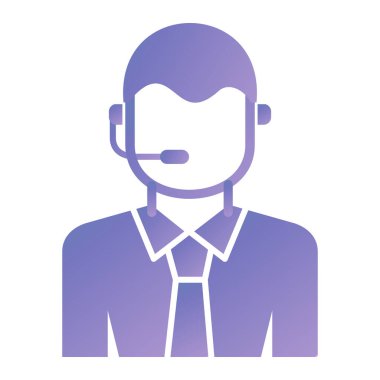 Çağrı merkezi simgesi. Web tasarımı için müşteri hizmetleri vektör simgelerinin düz çizimi