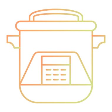 Tencere ikonu. Web için mutfak vektör simgelerinin özet çizimi