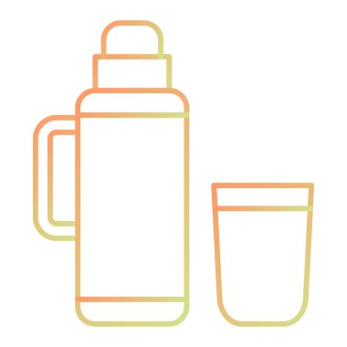 Süt şişesi ikonu. Web için su kavanozu vektör simgelerinin özet çizimi