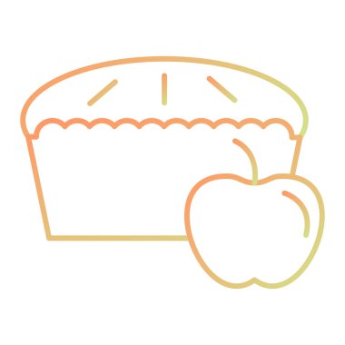 elmalı turta ikonu vektör illüstrasyonu