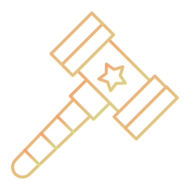 Çekiç vektörü ince çizgi simgesi