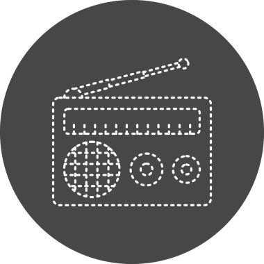 Radyo Vektörü Şekil Simgesi Tasarımı 