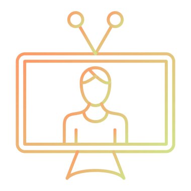 vector illustration of a woman with a video player