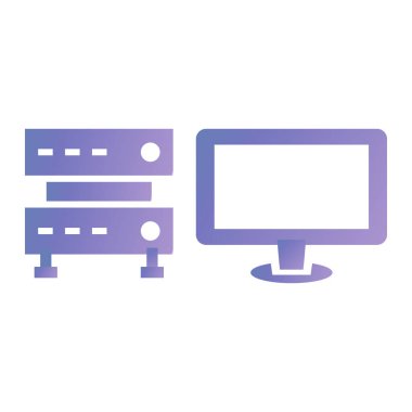 Bilgisayar Sunucusu Simge Vektör Çizimi