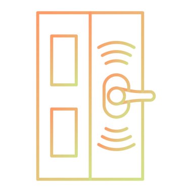 Ağ ve mobil uygulama tasarımınız için beyaz arkaplanda izole edilmiş kapı simgesi vektörü, uzak logo konsepti