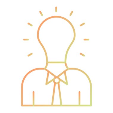 Abstract businessman with idea line icon