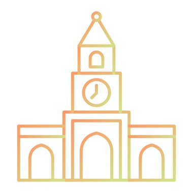 Kilise binası ikonu. Web için katedral vektör simgelerinin özet çizimi