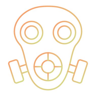 Gaz maskesi simgesi. Web için solunum vektörü simgelerinin özet çizimi