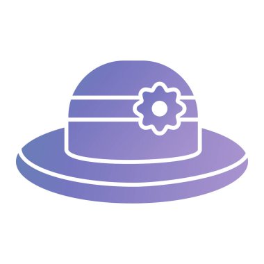 Şapka ikonu. Web için plaj topu vektör simgelerinin özet çizimi