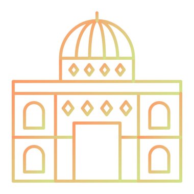 Kilise binası ikonu. Web için cami vektör simgelerinin özet çizimi