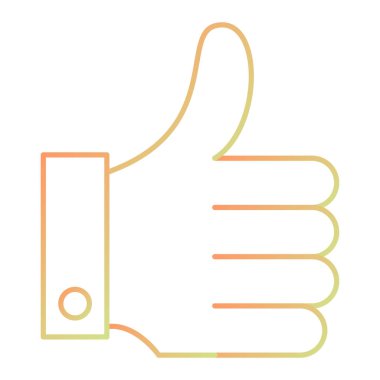 Başparmak yukarı simgesi, illüstrasyon vektör. Düz tasarım stili