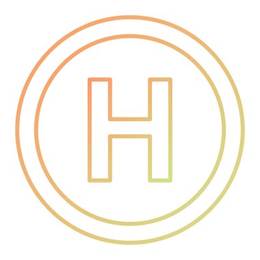 letter h line icon