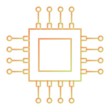 çip vektörü ince çizgi simgesi