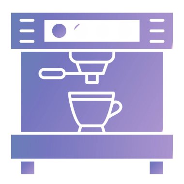 Kahve makinesi simgesi, vektör illüstrasyonu