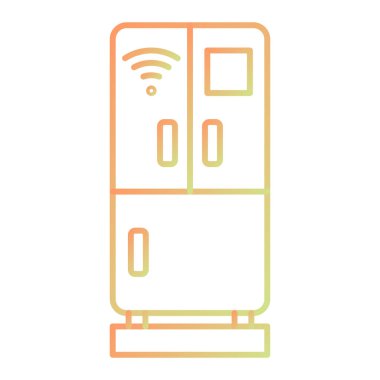 Modern b 'nin vektör illüstrasyonunda buzdolabı simgesi yok