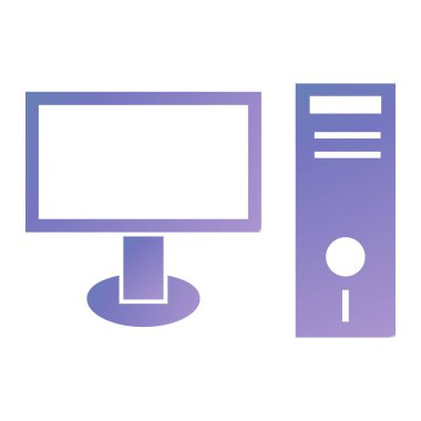 bilgisayar monitörü ikon vektör illüstrasyonu