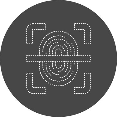 Parmak izi tarama modern simgesinin vektör çizimi