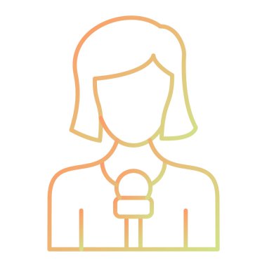 Kadın avatar ikonu. Kadın vektör illüstrasyonunu özetle. beyaz arkaplanda izole