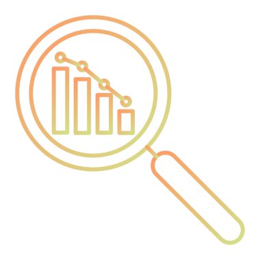 magnifying glass with graph icon. vector illustration