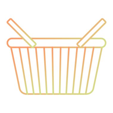 shopping basket icon. simple illustration of supermarket trolley  