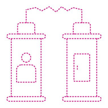 set line salt, pepper, shaker and towel icon. vector.