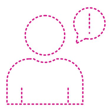 vector illustration of a man in a circle with a speech bubble